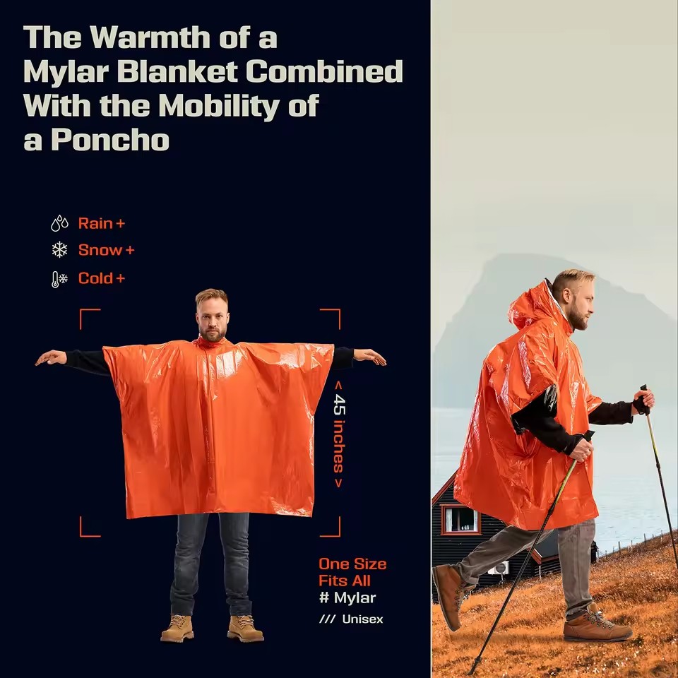 Теплоизоляционное пончо для эк – обзор и цена Survival Blanket Reflective
